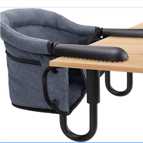 Hook On High Chair - Portable & Foldable for Babies 6-36 Months, Family & Travel Use with Carry Bag (Grey)