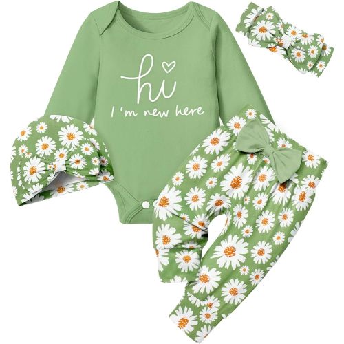 Baby Girl Clothes Infant Newborn Baby Clothes for Girls Long Sleeve Romper Pant Sets Letter Prints Baby Girl Outfits