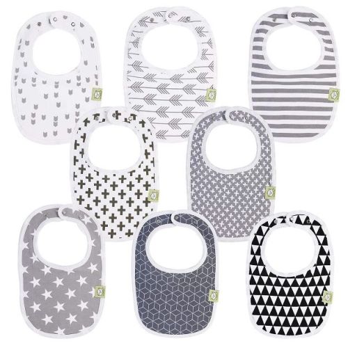 KeaBabies 8pk Organic Baby Bibs for Boy, Baby Drool Bib for Baby Boys and Girls, Infant Teething Bibs