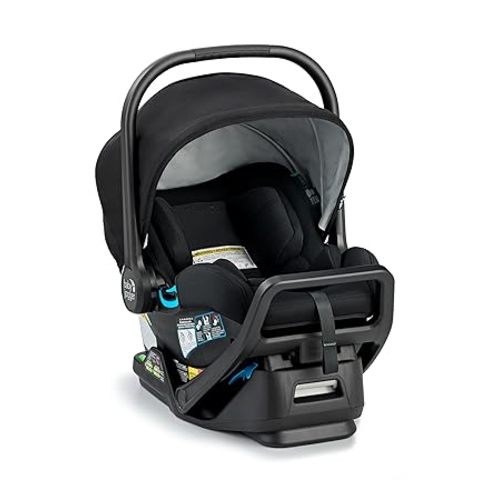 Baby Jogger City Go 2 Infant Car Seat, Baby Travel Car Seat, Included RapidLock Carseat Base with Leatherette Handlebar and Premium Fabrics, Frosted Ivory