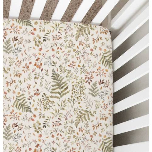 Woodland Botanical Crib Sheet, Changing Pad Cover, Forest Greenery, Fern, Neutral, Nursing Pillow Cover, Mini Crib Sheets, Nursery, Baby Bed