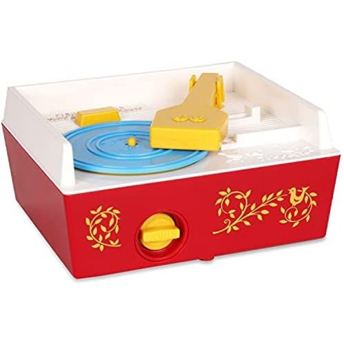 Basic Fun Fisher Price Classic Toys - Retro Music Box Record Player - Great Pre-School Gift for Girls and Boys (01697) , Blue/Yellow/White