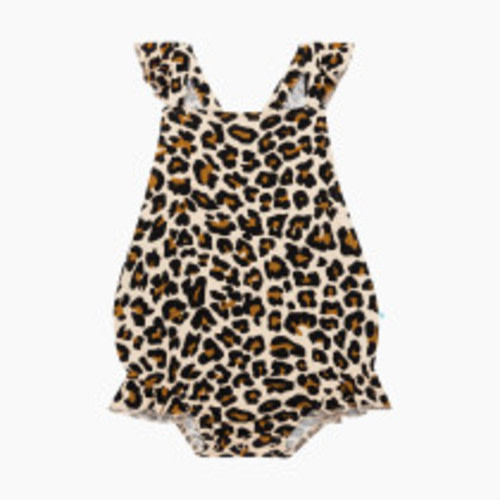 Posh Peanut Ruffled Strap Bubble Romper - Lana Leopard, 6-12 Months