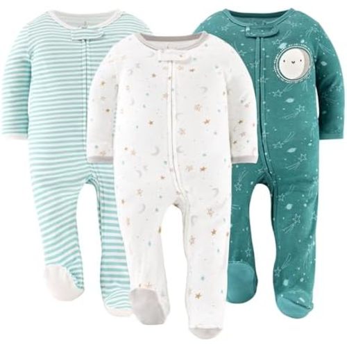 The Peanutshell Baby Sleepers for Boy or Girl, Sleep and Play Footed Baby Pajamas, Newborn, 0-3, 3-6, 6-9 Months, Neutral