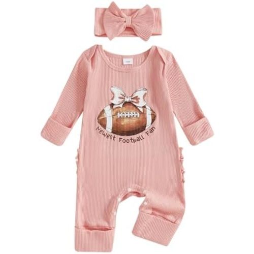 Baby Girl Newborn Clothes Football Golf Outfit Long Sleeve Romper Jumpsuit Infant Fall Winter Outfits Clothes