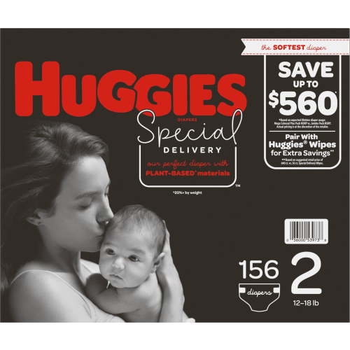 Huggies Special Delivery Hypoallergenic Baby Diapers Size 2 -156 ct. 12 -18 lb.
