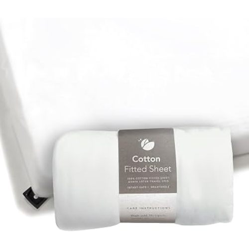 Guava Family Travel Crib Sheet | 100% Cotton Fitted Sheet, Manufacturer-Approved Fit | Soft, Breathable Crib Sheet for Your Baby's Comfort | Unisex Sheet for Infants, Toddlers