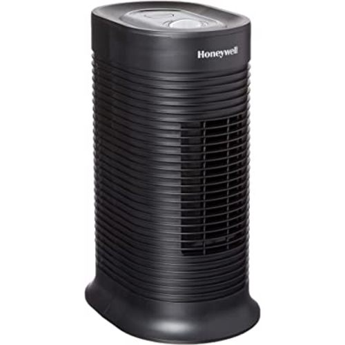 Honeywell AllergenPlus HEPA Tower Air Purifier, Airborne Allergen Reducer for Small Rooms (75 sq ft), Black - Wildlfire/Smoke, Pollen, Pet Dander, and Dust Air Purifier, HPA060