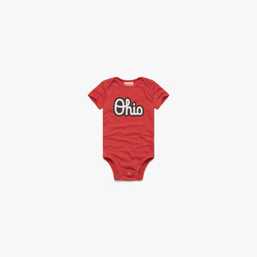 Script Ohio Outline Baby One Piece