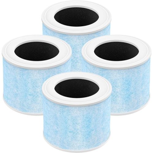 4-in-1 Air Filter Compatible with Momcozy Nursery Air Purifier, H13 True HEPA Filter with Activated Carbon, 4 Pack