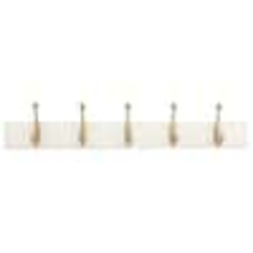Home Decorators Collection 27 in. Soft White with Warm Undertone Hook Rack with 5 Brushed Gold Hooks 64560