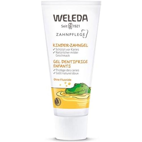 Weleda Oral Care Childrens Tooth Gel, 1.7 Fluid Ounce, Fluoride Free, Spearmint Flavor, Plant Rich Toothpaste with Calendula, Silica and Fennel