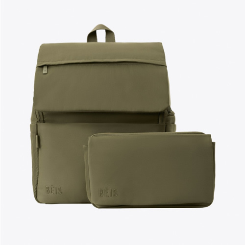 BÉIS 'The Ultimate Diaper Backpack' in Olive - Green Backpack Diaper Bag