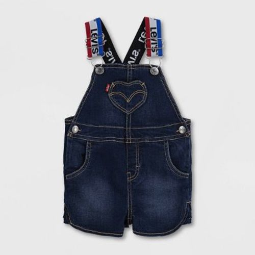 Levi's® Baby Girls' Logo Strap Denim Shortalls - Blue 9m
