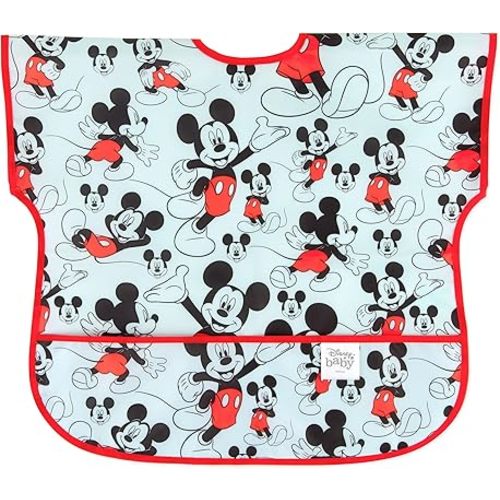 Bumkins Bibs, Baby and Toddler Bibs, Bibs for Girls and Boys, Large for 1-3 Years, Short Sleeve Waterproof Bib for Kids