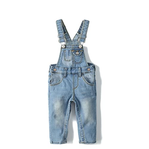 KIDSCOOL SPACE Baby Boy Girl Jean Overalls,Toddler Slim Cute Denim Dungaree