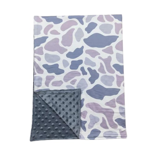 Grey Camo Minky Blanket - Preorder