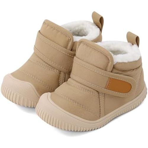 MK MATT KEELY Baby Winter Warm Shoes for Infant Boys Girls Toddler Plush Lining Snow Boots Soft Sole Non-Slip Walking Shoes Outdoor Faux Fur Booties