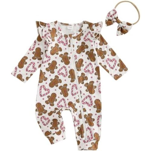 My First Christmas Baby Girl Outfit Fall Newborn Clothes Cute Infant Romper One Piece Jumpsuit Coming Home Outfits