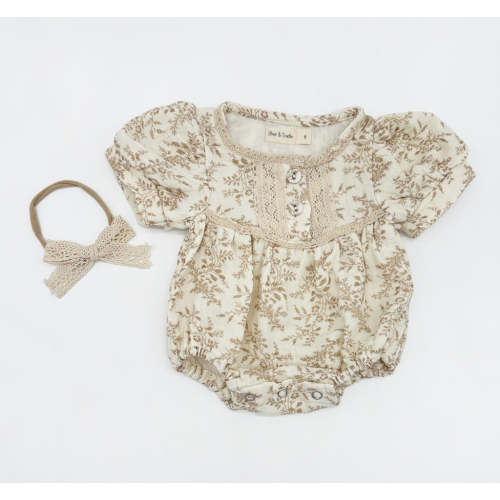 Elodie Short Sleeve Romper Set – Olive and Cradle