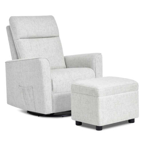 Evolur Aria Swivel Glider with Ottoman — buybuy BABY