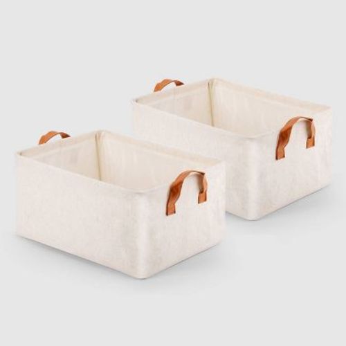 VUSIGN Non-Woven Storage with Handle Large Light Beige