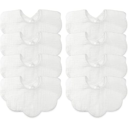 Muslin Baby Bibs for Drooling and Teething Newborn Drool Bibs for Baby Girl Boy