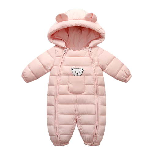 Rohuuque Baby Winter Hooded Jacket,Solid Color Long Sleeved Casual Onesies Outwear Outfits 3 Months Pink