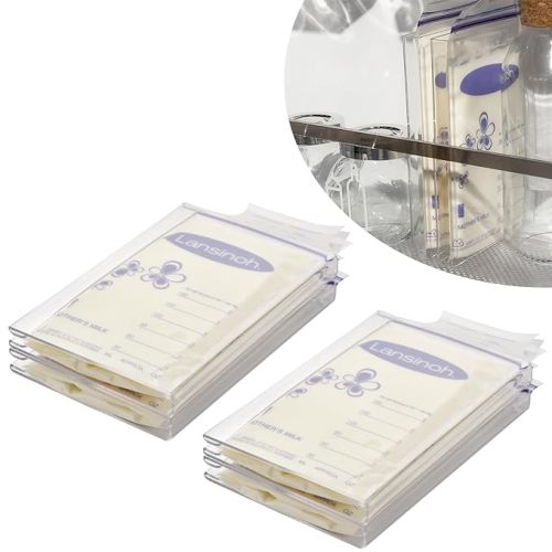 4-Pack Freeze Flat Breast Milk Storage Bag |Breastmilk Freezer Flattener Kit Make Mother's Milk Bags Organizer Even to Save Refrigerator Space | Fit 3 4 5 6oz