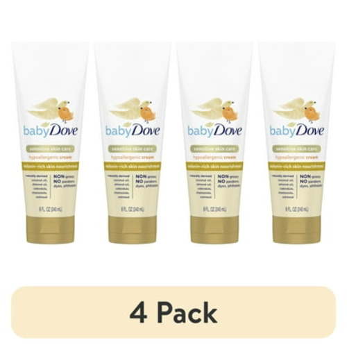 (4 pack) Baby Dove Sensitive Melanin-Rich Cream Newborn Hypoallergenic Nourishing Moisturizer, 8 oz