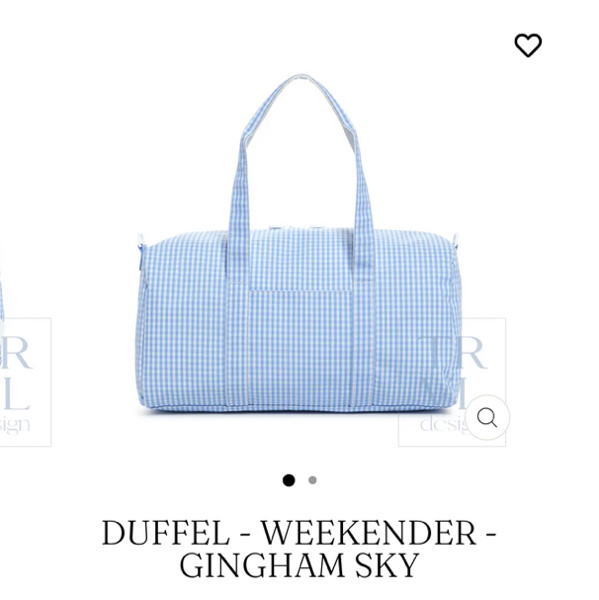 Duffel - Weekender - Gingham Sky