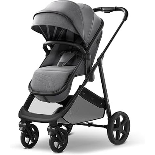 Mompush Wiz 2-in-1 Convertible Baby Stroller with Bassinet Mode - Foldable Infant Stroller to Explore More as a Family - Toddler Stroller with Reversible Stroller Seat