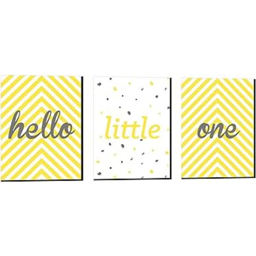 Big Dot of Happiness Hello Little One - Yellow and Gray - Baby Girl or Boy Nursery Wall Art and Kids Room Decorations - Gift Ideas - 7.5 x 10 inches - Set of 3 Prints