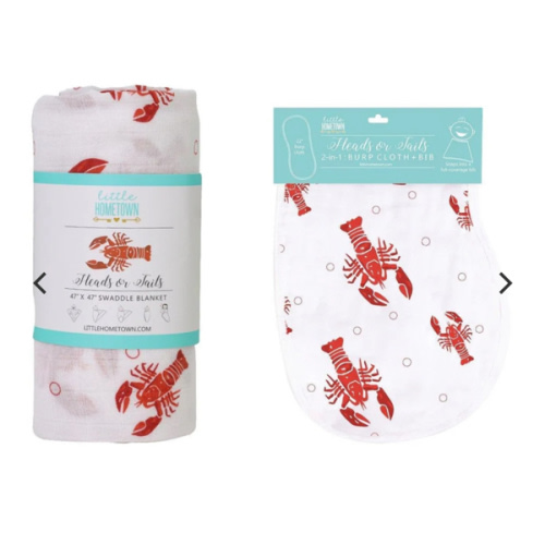 Gift Set: Baby Muslin Swaddle Blanket & Burp Cloth Combo – Little Hometown