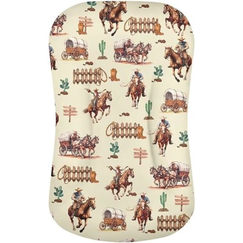 Weastren Horse Baby Lounger Cover Pillow for Newborn White Baby Nest Pillow Snuggle Me Lounger Cover Breathable for Boys Girls