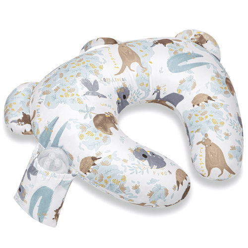 CshidWorld Cute Nursing Pillow, Ergonomic Breast Feeding Pillows for Mom, Enhanced Comfort, with Removable Pillow Cover/ Handy Side Pocket, Breastfeeding Essentials, Multifunctional Support Cushion