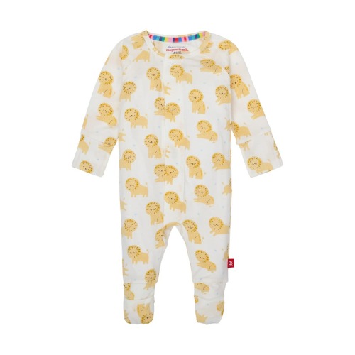 Pride & Joy Lion Print Magnetic Convertible Romper, 3-6M