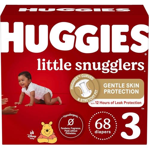 Huggies Size 3 Diapers, Little Snugglers Baby Diapers, Size 3 (16-28 lbs), 68 Count