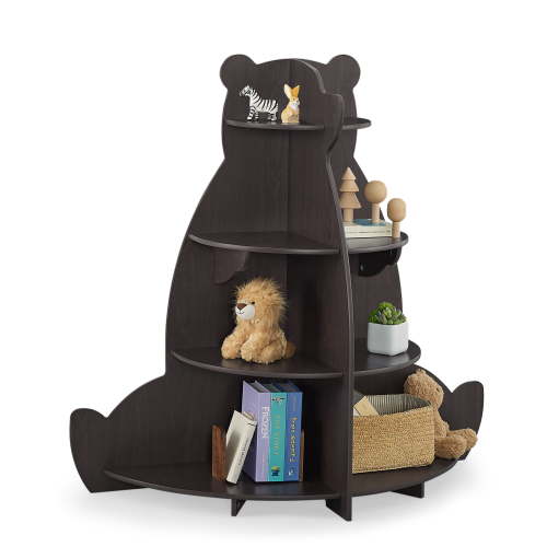 Delta Children Bear Bookcase - Greenguard Gold Certified, Crafted Walnut