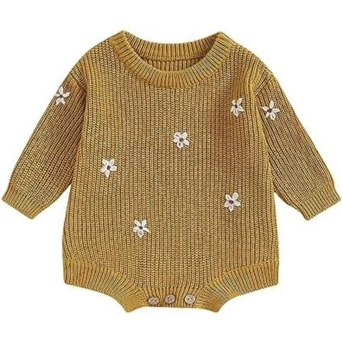 woshilaocai Baby Boy Girl Sweater Oversized Long Sleeve Romper Warm Crewneck Bodysuit Knitted Winter Clothes