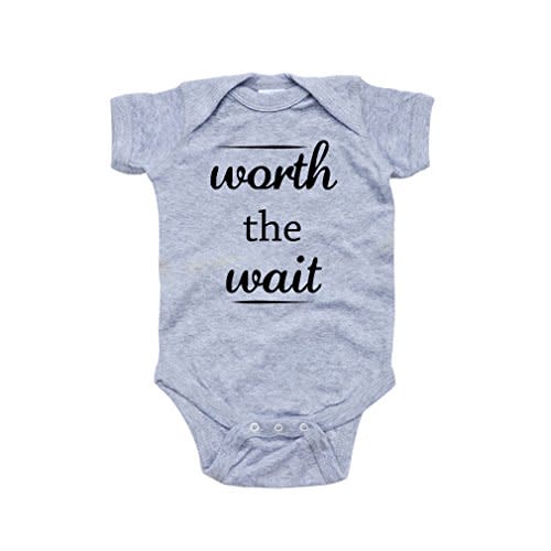 Apericots Cute Baby Short Sleeve Bodysuit, 100% Cotton: Worth the Wait (0-18 months)
