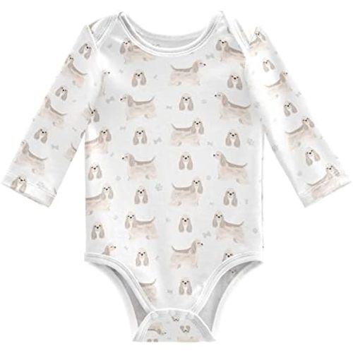 vvfelixl Baby Bodysuits Black Pug White Long Sleeve Cotton Baby Clothes For Boys Girls 0-24 Months