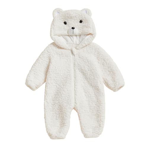 woshilaocai Newborn Baby Animal Jumpsuit Boy Girl Zipper Hooded Romper Warm Cute Infant Winter Clothes