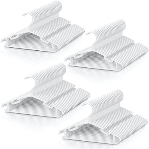 Kids Plastic Hangers, Baby Clothes Hangers for Closet 100 Packs Non-Slip Toddler Hangers for Infant Child Clothing, Small Children Hangers for Pants Coats Skirts (White)