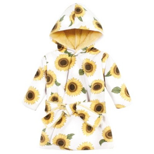 Hudson Baby Infant Girl Mink with Faux Fur Lining Pool and Beach Robe Cover-ups, Sunflower, Size: 18-24 months