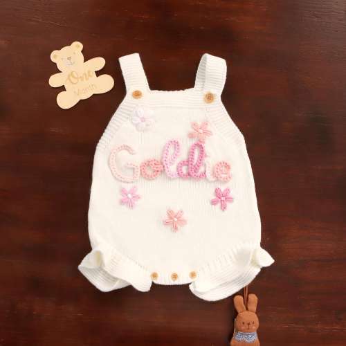 Custom Name Baby Romper, Personalized Baby Girl Romper, Baby Summer Outfit, Ruffled Romper Baby, Newborn Coming Home Outfit Girl, Baby Gifts