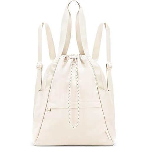 Drawstring Gym Backpack with Wet Pocket, Gym Bag for Women Men, Water Resistant Travel Tote Bags for Women, Drawstring Sports Bag for Beach Swim Travel Workout, Beige