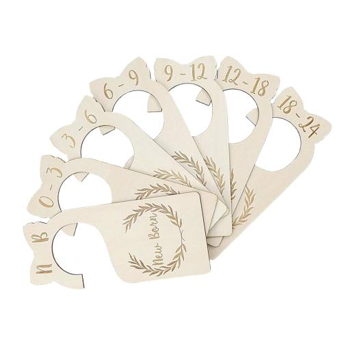 7 Pieces Adorable Baby Clothes Size Hanger Organizer Clothes Sorting Tags Double