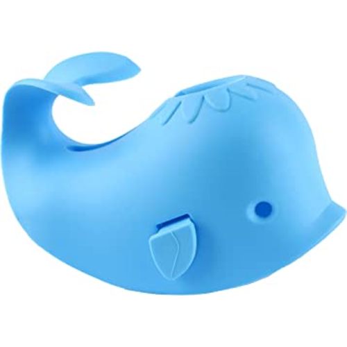 Bath Spout Cover for Bathtub - Protects Baby from Bumping Head During Bathing Time Baby Faucet Cover Universal Faucet Protective Cover Whale Design(Blue)