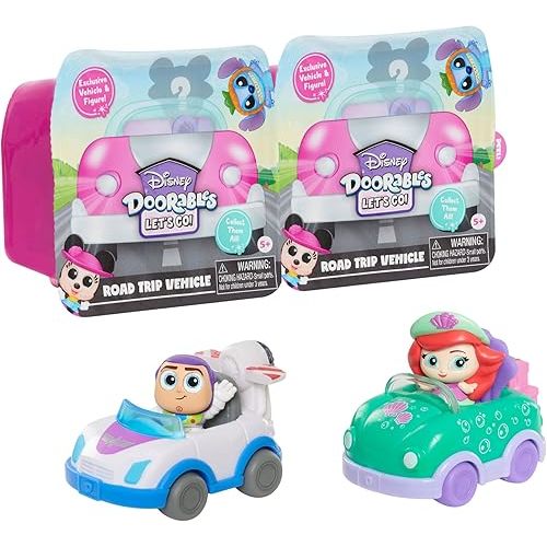 DOORABLES Disney Let’s Go Vehicles 2-Pack Series 1, Easter Basket Stuffers, Collectible Toy Figures, Officially Licensed Kids Toys for Ages 5 Up, Gifts and Presents, Amazon Exclusive